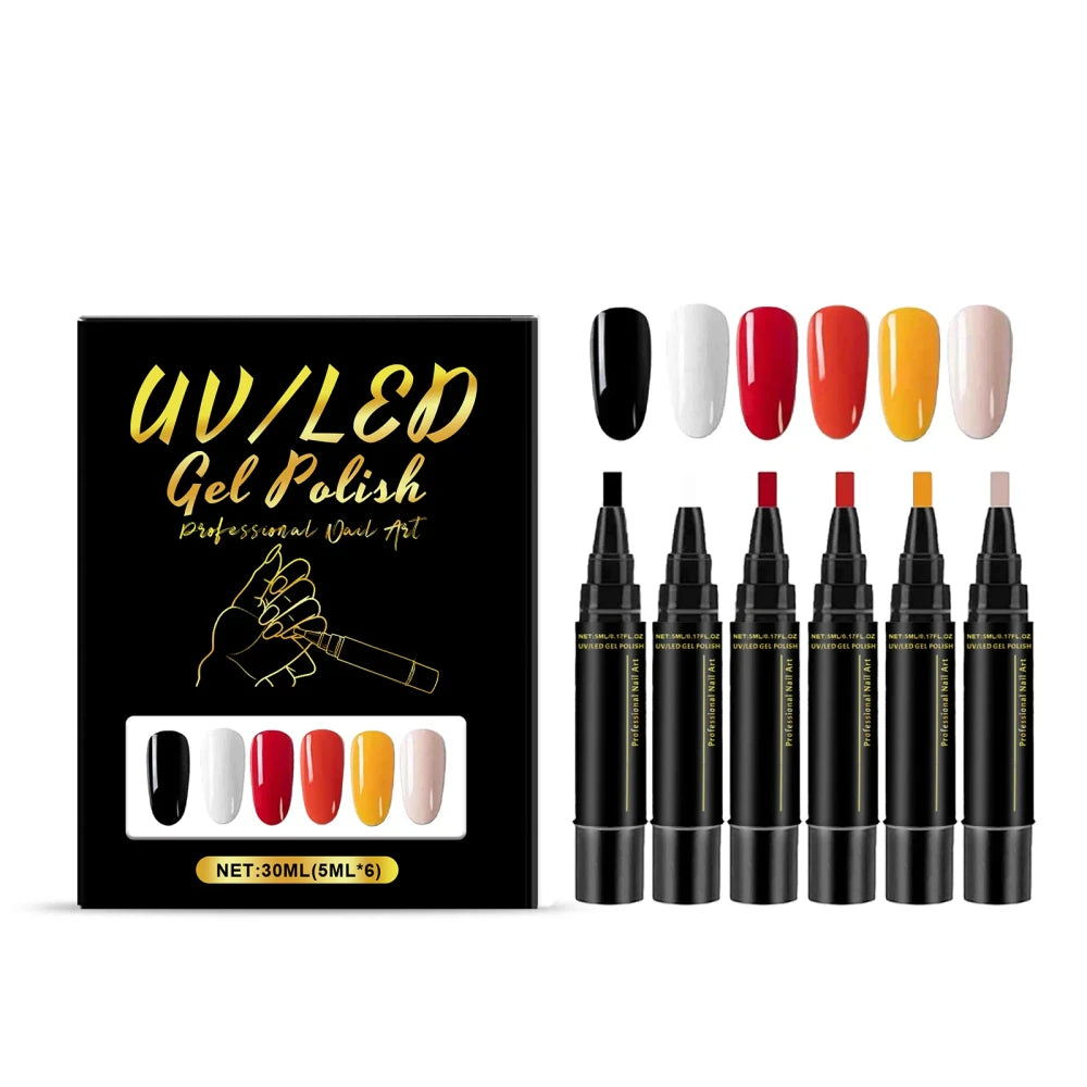 💅 Set 6 Pixuri cu Ojă – Aplicare Ușoară și Uscare Rapidă