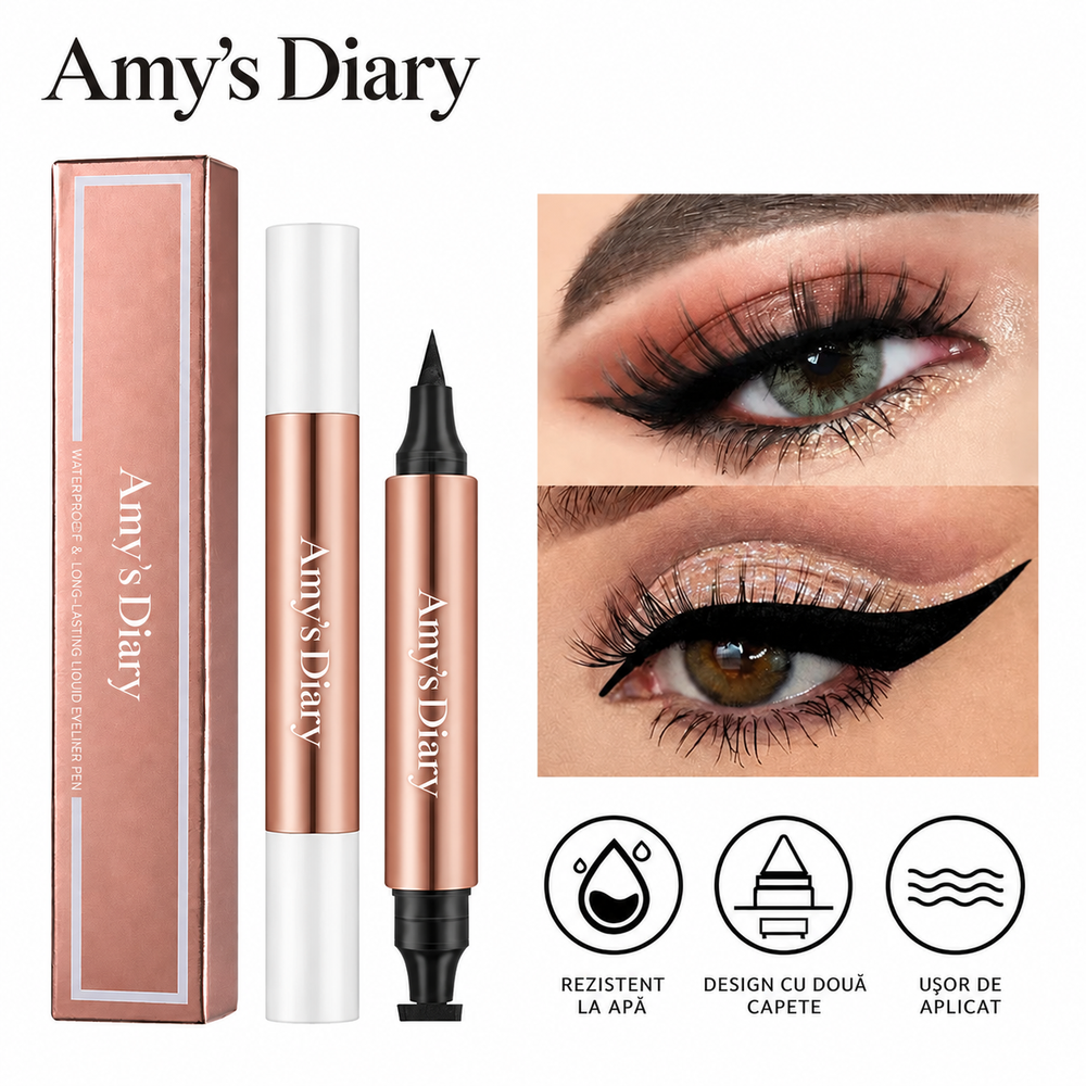 Eyeliner Rezistent la Apă 2 în 1