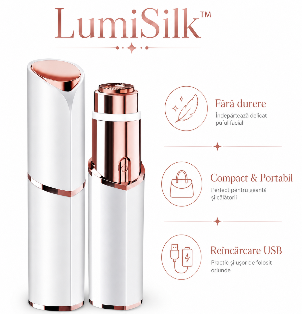 LumiSilk™ – Epilator Facial cu LED