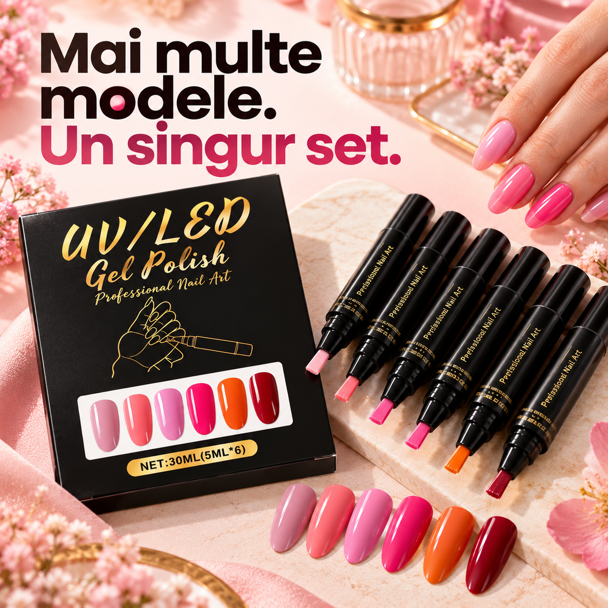 💅 Set 6 Pixuri cu Ojă – Aplicare Ușoară și Uscare Rapidă