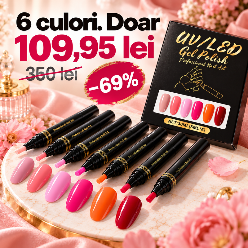 💅 Set 6 Pixuri cu Ojă – Aplicare Ușoară și Uscare Rapidă