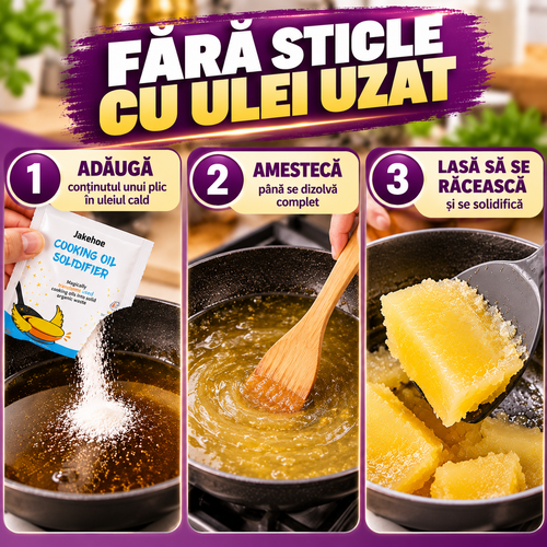 Pudră pentru Solidificarea Uleiului Alimentar Uzat | Set 5 Bucăți