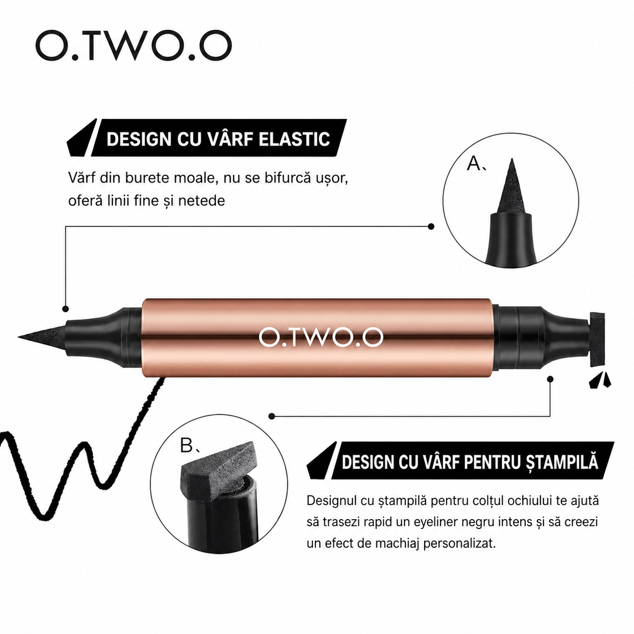Eyeliner Rezistent la Apă 2 în 1