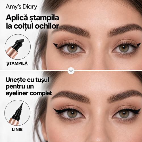 Eyeliner Rezistent la Apă 2 în 1